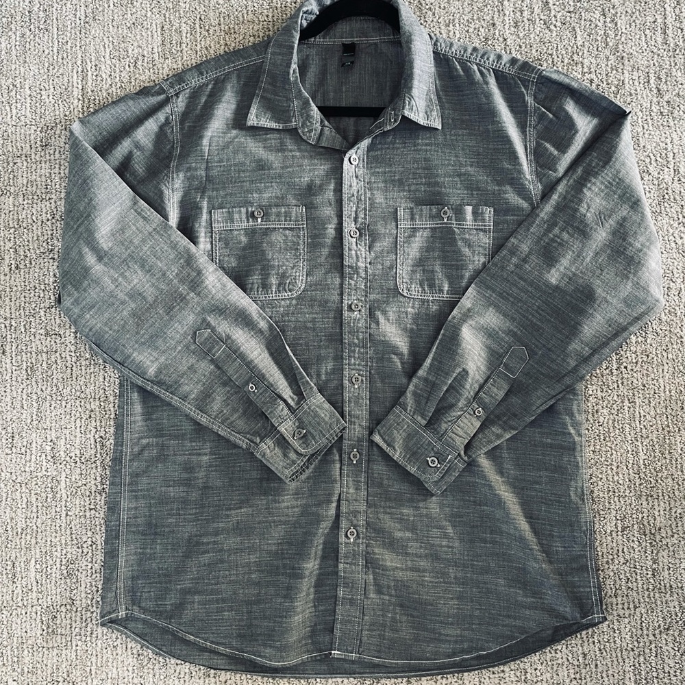 Gray Men’s Button Down Shirt